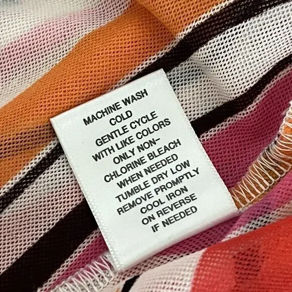 Madison Fashion Top Sz L Geo Print Multicolor Long Sleeves Round Neck Shirt New - Picture 13 of 14